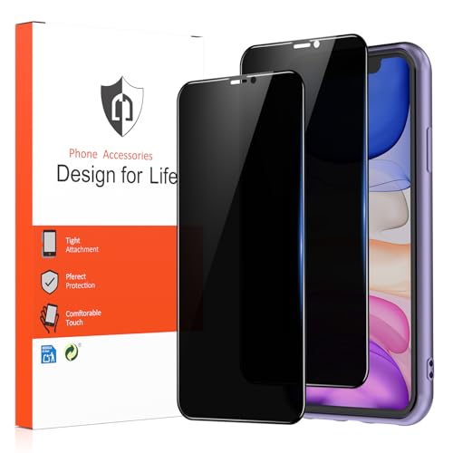 Yisica 2 Stück Sichtschutz Panzer Schutz Glas für iPhone 11/XR Panzer Schutz Glas Folie Displayschutzfolie für iPhone XR/11 (2)