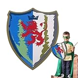 Stoff-Schild-Spielzeug,-Spielzeug-Schild, Mittelalterliches Schildspielzeug aus Stoff, Verschiedene mittelalterliche Kampfkostüm-Rollenspielzubehörteile für die Geburtstagsfeier