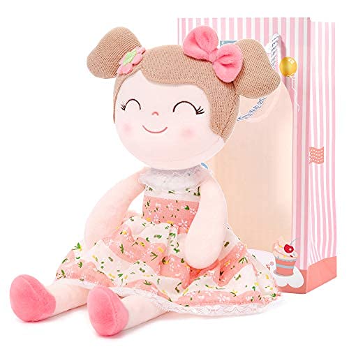 Gloveleya Baby Doll Baby Girl Gifts Cloth Dolls Kids Plush Toys 16'' Pink With Gift Box #TOP22