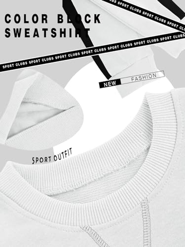 Valphsio Boy's Color Block Tracksuits Casual Sweatshirt Sports Pants Outfit Sets4