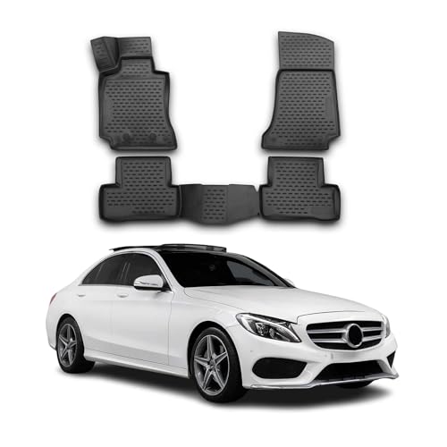 Tapis de sol Mercedes Classe C W205 caoutchouc TPE étanche à hauts rebords protecteurs