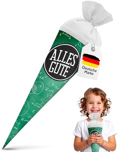8. Bild von itenga Geschwisterschultüte 35cm Motiv Formeln oder Buchstaben Geschenkverpackung kleine Schultüte für Schüler Studenten zum Schulstart Ausbildungsstart Studium (Motiv Formeln - Alles Gute)