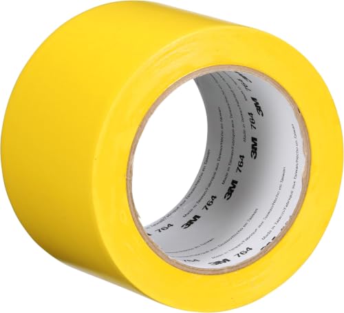 Image of 3M Vinyl Tape 764, General Purpose, 3 in x 36 yd, Yellow, 1 Roll, Light Traffic Floor Marking Tape, Social Distancing, Color Coding, Safety, Bundling (Pack of 12)