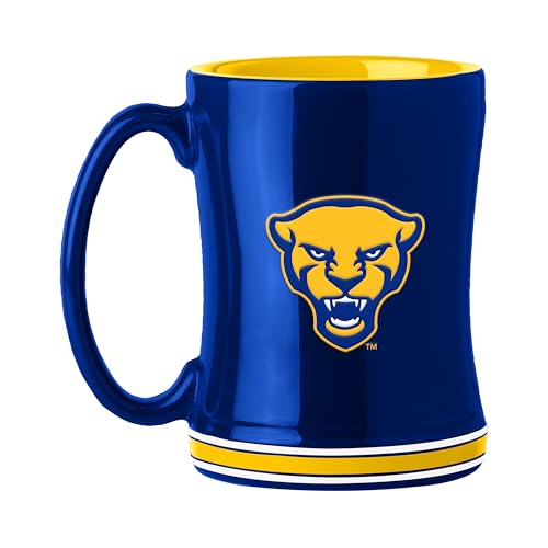 Image of Logo Brands NCAA Pittsburgh Panthers 14 oz Relief Coffee Mug - Officially Licensed Mug, Sculpted 3D Logo and Team Colors - Comfortable Handle and Glossy Finish for College Sports Fans