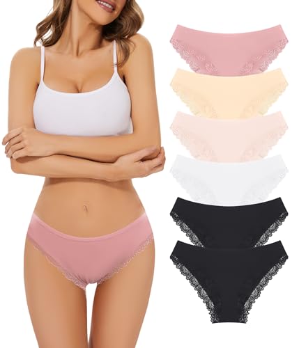 Power Flower Braguitas brasileñas con Encaje para Mujer – Algodón Suave con Corte Atrevido – Ropa Interior cómoda y favorecedora (6507-combo3, S-M)