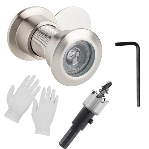 Türspion mit Sichtschutz – 200° Weitwinkel Bohrloch Ø 16mm,...