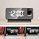 LUPATDY Projektionswecker,Wecker mit Projektion 180°,Wecker Digital mit Großem LED-Display,Wecker Analog Ohne Ticken mit Temperatur Datum,Digital Wecker für Schlafzimmer(Schwarz)