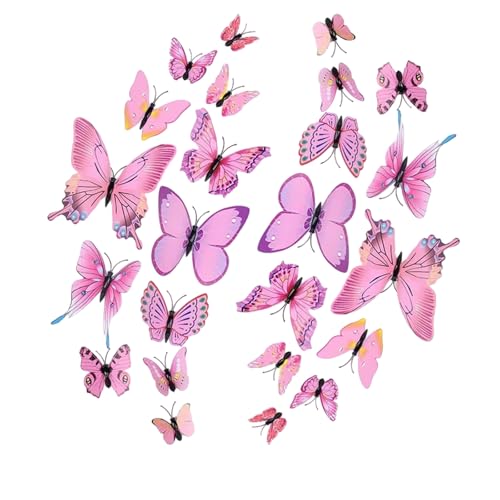 24 PCS 3D Butterfly Wall Sticker Decor, DIY Butterfly Decorations, Peel & Stick, Wall Decor, Removable and Reusable, for Home Room