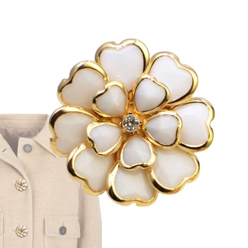 Wuvfojca Couvercles De Boutons Fleur Pour Femmes - Décoration Vestimentaire Vintage DIY en Métal en Forme de Fleur,Couvercle Bouton Amovible à Clip Style...