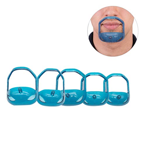 Milisten Goatee Shaving Template Beard Shaping Grooming Tool Template for Shaving Trimming Lineup Shaper Guide 5PCS Blue - Thumbnail 4