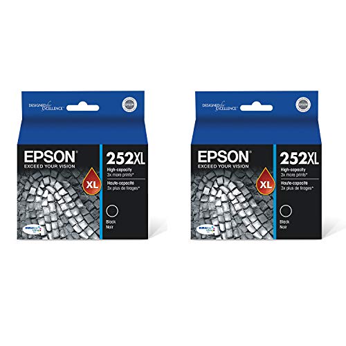 2 X Epson 252XL, Black Ink Cartridge, High Capacity (T252XL120)