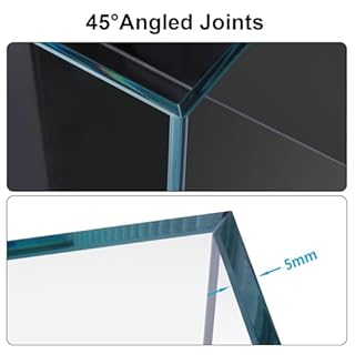 Coralland 8-Gallon Saltwater Aquarium - Ultra Clear Low Iron Glass, 45° Angled Joint Design, Crystal Clear Viewing, Perfect for Marine Fish & Reef Tanks & Freshwater