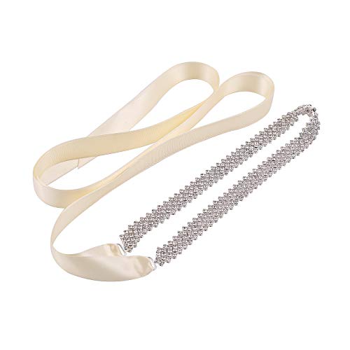 Sliver Rhinestone Bridal Belt Sash Crystal Headband Wedding Belt for Bride Bridesmaid Dress
