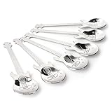 Framendino, 6 Pack Silver Guitar Dessert Spoons Stainless Steel Espresso Coffee Teaspoons Musical Spoon Scoop for Stirring Drinking
