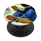 Jungen-Shirt Skateboard im Weltraum Ein Buch lesen Lustiges PopSockets mit austauschbarem PopGrip