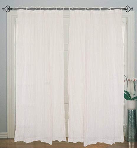 1 Piece Cotton Plain Solid White Curtain for Windows and Door