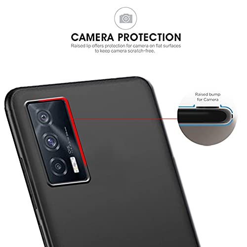 Image of TheGiftKart Protective Sleek Back Cover Case for iQOO 7 5G | Soft Silicon Rubberised Matte Cover | Camera Protection Bump Back Case Cover for iQOO 7 5G (Black)