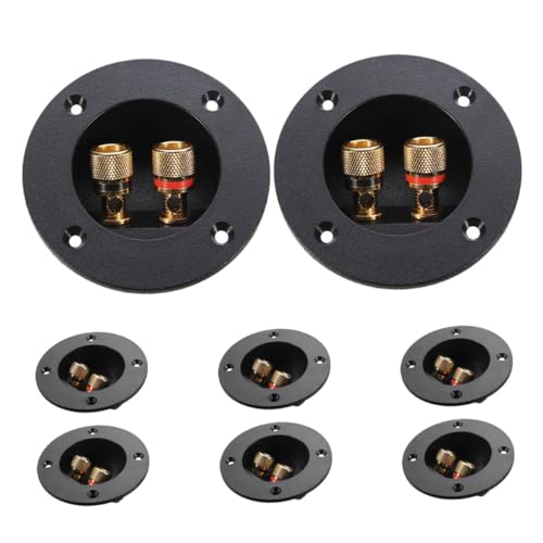 Caja terminal de altavoz LABRIMP de 8 piezas con conector de tornillo redondo para audio DIY