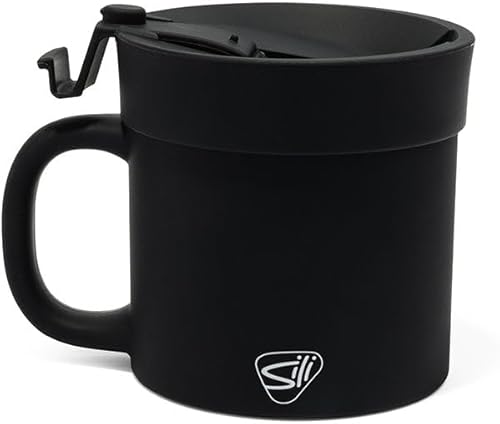 Silipint Vaso de café de silicona de 16 onzas con tapa abatible, irrompible, apto para lavavajillas, microondas, horno y congelador, taza