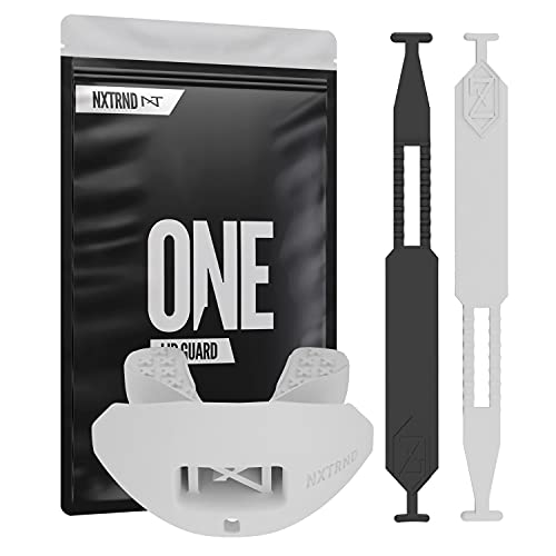 Nxtrnd One Football Mouth Guard, Mouth Guard Football, Football Mouthpiece, Football Mouth Guard Youth, Kids, & Adults, 2 Straps Included, Compatible with Braces (White)