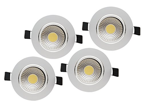 BENE Dazzle Aluminium Round Ceiling Light, (Warm White (Yellow), 5w, Pack of 4 Pcs)