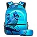 Blue Jay Lot de 2 sacs à dos d'école pour adolescentes, filles, garçons, sac à dos décontracté avec trousse pour l'école primaire, multicolore, p: 7.5x3x1.5in b: 11.5x8x16 in, Non