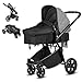 GOPLUS Poussette Bébé 2 en 1 Compacte Légère pour Voyage, Poussette Canne Pliable Inclinable avec Multiposition Poignée Ajustable pour Bébé de 6 à 36 Mois, Charge Max 15KG (Gris)