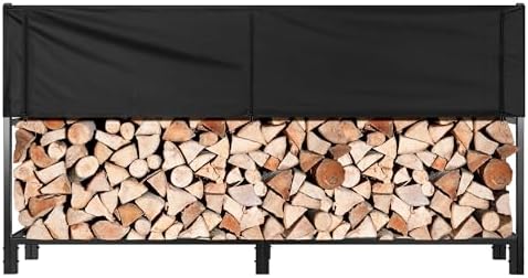 VIVOHOME Upgraded Heavy Duty 8 ft Firewood Rack Outdoor with Cove...