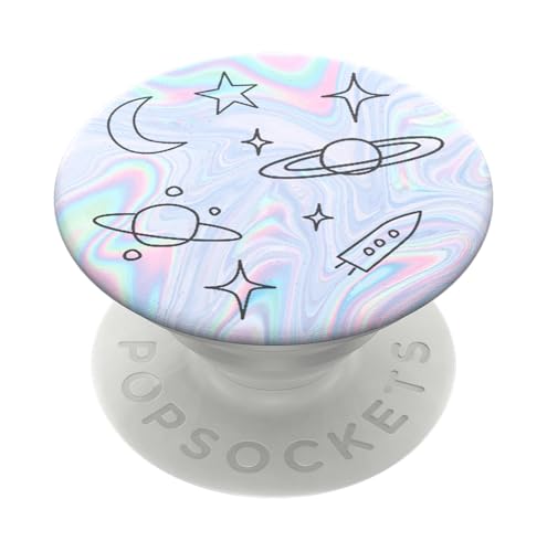 Support smartphone PopSockets PopGrip Space Doodle rétractable avec design interchangeable amovible