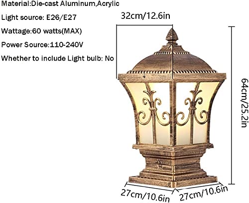 Post lantern aluminium IP54 étanche WQHPLMD pour éclairage extérieur - 4