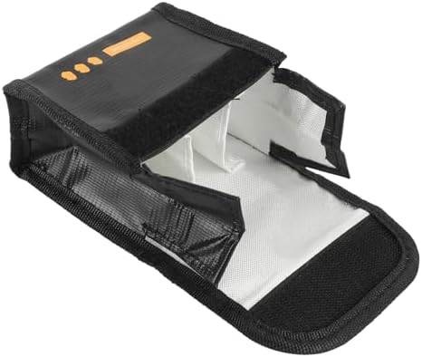 Hamwesh Bag, Fireproof Explosion Proof Heat Battery Safe Bag, Drone Battery Storage Pouch with Portable Compact Design for Flip Drone Outdoor Adventures (3 Batteries Capacity) - 4
