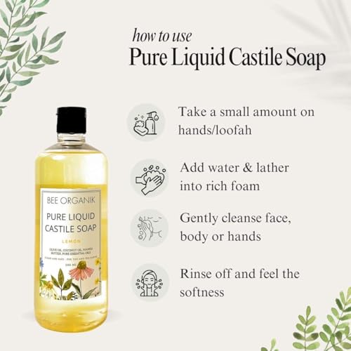Bee Organik Lemon Liquid Castile Soap