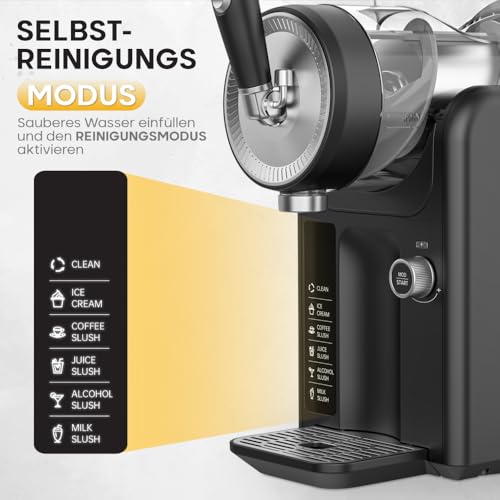 Slush Maschine mit 5 Programmen (1,8L) Slushies Softeis Milchshakes Frozen Cocktails Frappés, 30 Min Zubereitungszeit, kein Eis notwendig, Behälter spülmaschinengeeignet (Graphitgrau, Medium) – Bild 4