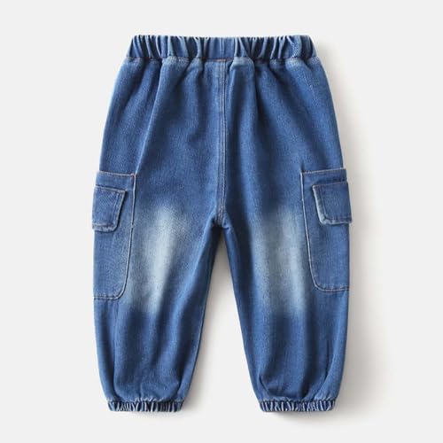 Boys Casual Denim Pants Comfortable Fashionable Versatile Pocketed Long Pants for Active Play School Beach and2