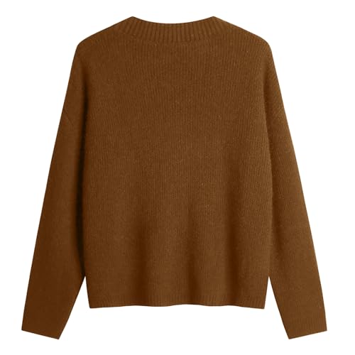 Image of Women's Knit Cardigans Open Front Long Sleeve V Neck Button Down Loose Cardigan Sweaters Cable Knit Outwear Coats