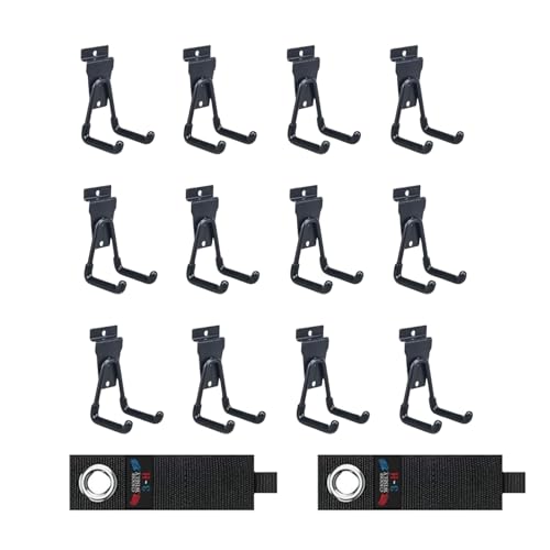 3-H Garage Storage Hooks 18PC,Garage Hooks Heavy Duty,Garage Hooks with 1 Extra Strengthen Welding Point for Shed Hanger Organizing Ladder Bike Chairs Shovel Garden Yard Tools,70lbs,4.4 inch(Black)