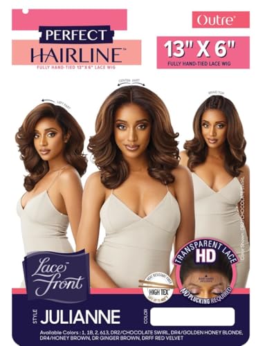 Outre Lacefront Perfect Hair Line Glamorous Wavy Fully Hand-Tied 13"X 6 Inch Frontal Hd Baby Hair Transparent Lace Easy-To-Style Heat Friendly thumb #1