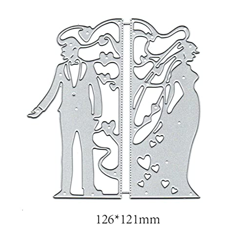 Lace Heart Wedding Metal Die Cuts for Card Making,Bride Groom Wedding Card Cutting Dies Cut Stencils DIY Scrapbooking Album Decorative Embossing Paper Card Art Craft - Image 2