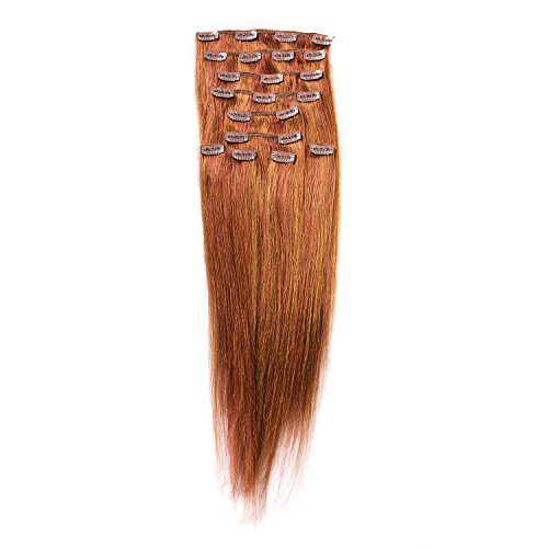 Sono 1 Count 120 g 16" Clip-in Straight Sono 1 Count 100% Human Hair Extensions, #30/33 Dark Chestnut Auburn