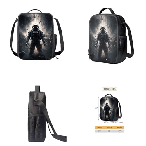 Space Astronaut Backpack for Boys Kids Backpack with Lunch Box Water Bottle Sleeve and Zipper Pencil Pouch 4Pcs Set 17" Sturdy Bookbag with Side Pockets Large Capacity Elementary School Bag4