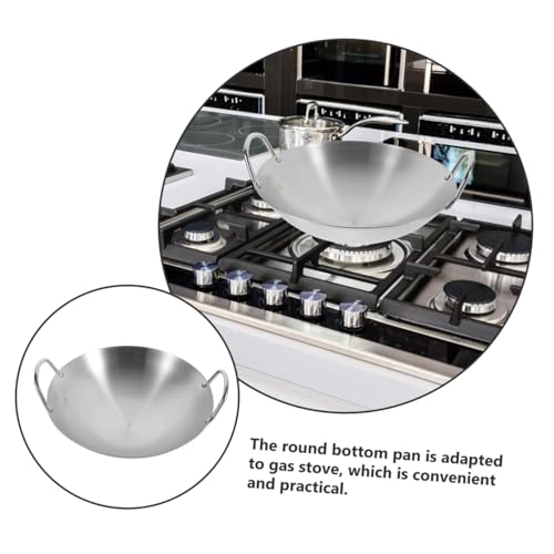 Wok de acero inoxidable con doble asa para cocinar miniatura 3