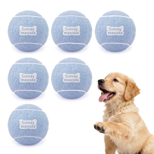 Image of Sunraymascota 6-Pack Tennis Balls for Dogs Fetch Toys,for Beginner Practice