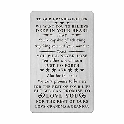 To Our Granddaughter Gifts - Granddaughter Wallet Card - Happy Birthday Granddaughter Gifts - Granddaughter Graduation Christmas Gifts