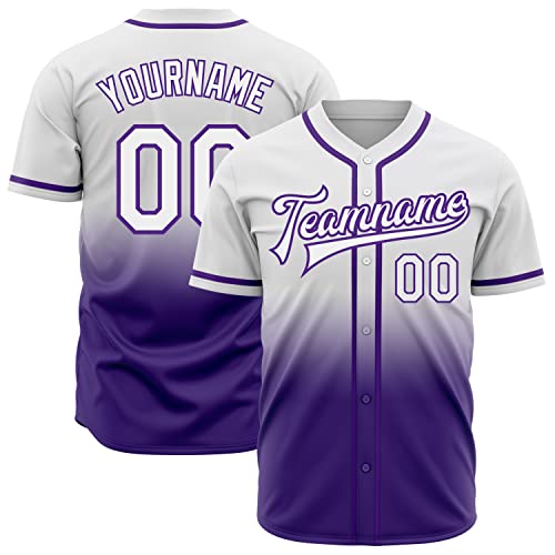 Camiseta de Béisbol con Gradiente Personalizada para Hombre, Mujer y Jóvenes con Nombre, Número y Logo Cosidos miniatura 1