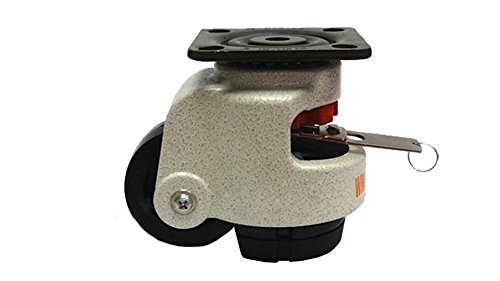 3" (WMIWR-72PF) Leveling Swivel Caster, Square Top Plate, Nylon Wheel, 1190 lb Cap (WMIWR-72PF)