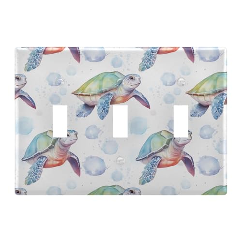 Light Switch Cover Turtle Wall Plates for Electrical Outlets 3 Gang 202b3382
