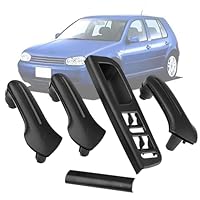 TTCR-II 5 PCS Kompatibel mit Türgriff VW Bora Variant Golf IV Türgriff Innen Rechts +Türgriff Innen Links PASSAT B5/JETTA/GOLF MK4 Handgriff 3B0867172,1J0867172A Ziehgriff der Beifahrertür (Schwarz)