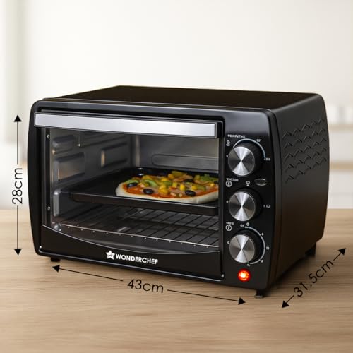 Wonderchef Oven Toaster Griller (OTG) 19 L | Bake, Grill, Roast | Auto-Shut Off | Heat-Resistant Tempered Glass | Customised Time & Temperature Control | Easy to Clean | 2 Year Warranty