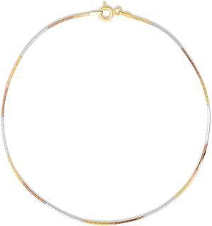 ZAVYA 925 Sterling Silver Modest Minimal Triple Tone Plating Chain Anklet (Single) | Gift for Women & Girls | With Certifi Price In India
