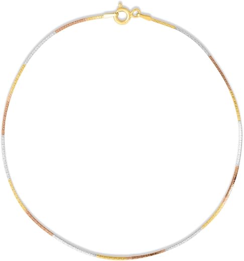 ZAVYA 925 Sterling Silver Modest Minimal Triple Tone Plating Chain Anklet (Single) | Gift for Women &amp; Girls | With Certifi...